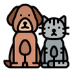 Logo que indica que se puede ingresar con mascotas al alojamiento 
